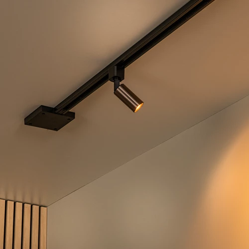 Lucide TRACK RITMO Track spot - 1-circuit Track lighting system - 1xGU10/MR11 - Coffee (Extension) - atmosphere 1